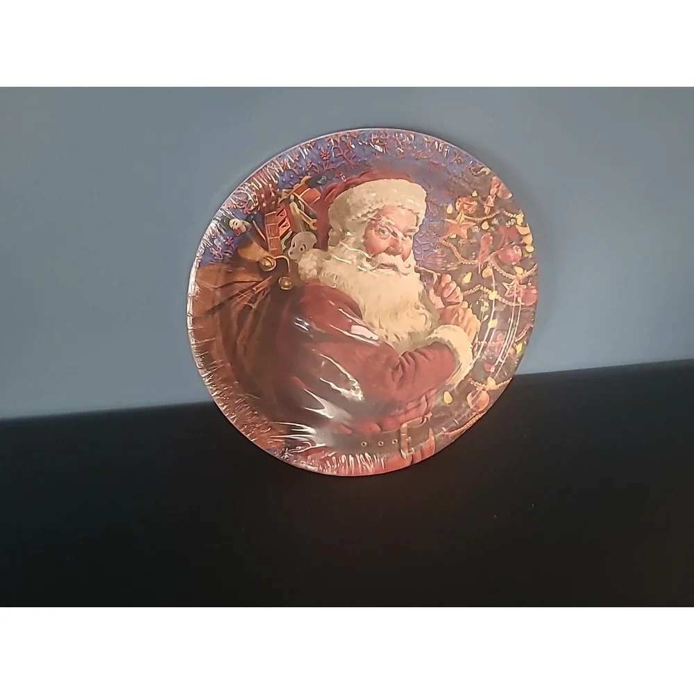 Christmas‎ Holiday Santa Plates Trays Napkins Lot Vintage West Germany & USA